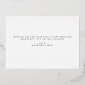 Elegant Calligrafie Familie met Kerstmis Folie Feestdagenkaart (Achterkant)