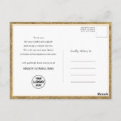 Elegant Calligrafie Festive Gold Glitter Corporate Briefkaart (Achterkant)