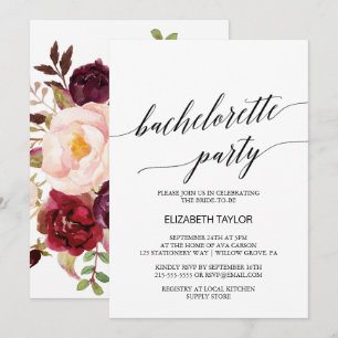 Elegant Calligrafie   Floral Bachelorette Kaart