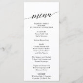 Elegant Calligrafie | Floral back Dinner Menu Kaar (Voorkant)