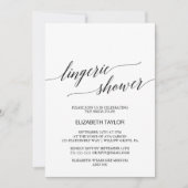 Elegant Calligrafie | Floral Back Lingerie Shower Kaart (Voorkant)