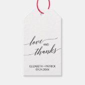 Elegant Calligrafie | Floral back Love & Bedankt Cadeaulabel (Voorkant)