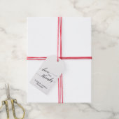 Elegant Calligrafie | Floral back Love & Bedankt Cadeaulabel (Met Touw)