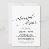 Elegant Calligrafie | Floral back-repetitief diner Kaart (Voorkant)
