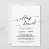 Elegant Calligrafie | Floral back Wedding Brunch Kaart (Voorkant)