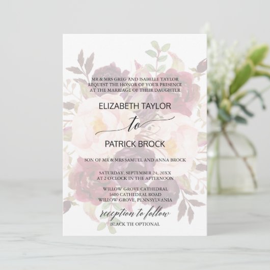 Elegant Calligrafie | Formele bruiloft voor zweven Kaart (Staand voorkant)