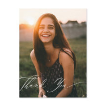 Elegant Calligrafie Foto bedankt