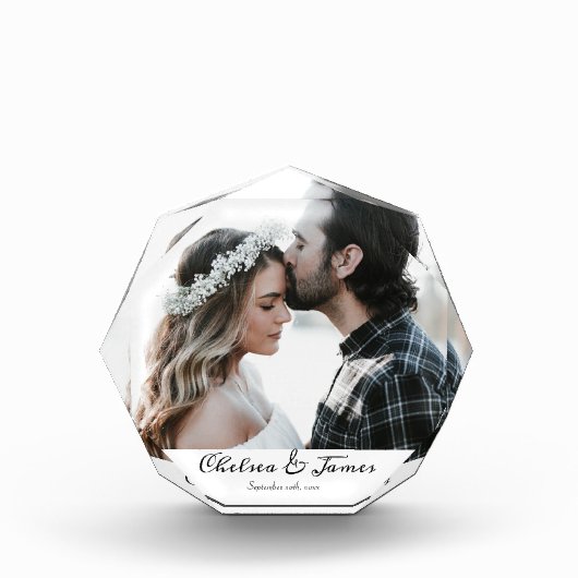 Elegant Calligrafie Foto Passen getrouwd Couple Bl (Voorkant)