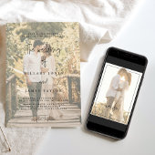 Elegant Calligrafie | Foto-uitnodiging in Faded Kaart