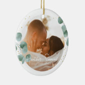 Elegant Calligrafie | Foto van Merry en Married Keramisch Ornament (Rechts)