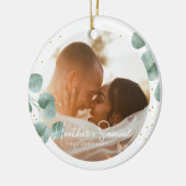 Elegant Calligrafie | Foto van Merry en Married Keramisch Ornament (Links)