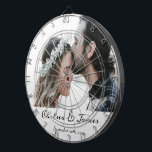 Elegant Calligrafie Fotonaam Datum Dartbord<br><div class="desc">Elegant Calligrafie Fotonaam Datum Dart Board</div>