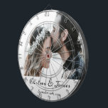 Elegant Calligrafie Fotonaam Datum Dartbord<br><div class="desc">Elegant Calligrafie Fotonaam Datum Dart Board</div>