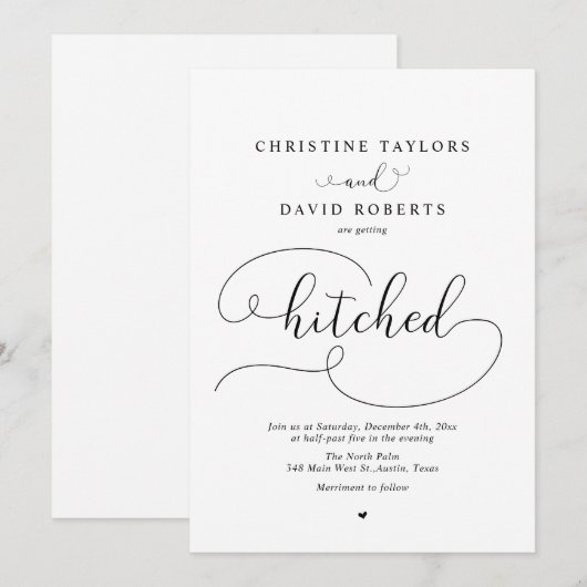 Elegant Calligrafie, geërfd Kaart (Voorkant / Achterkant)