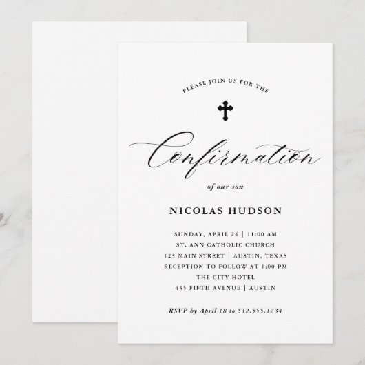 Elegant Calligrafie | Genderneutrale bevestiging Kaart (Voorkant / Achterkant)