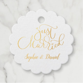 Elegant Calligrafie Gewoon getrouwd Bedankjes Labels