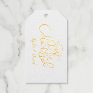 Elegant Calligrafie Gewoon getrouwd Cadeaulabels