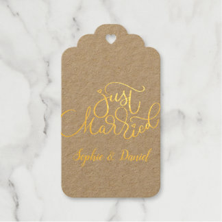 Elegant Calligrafie Gewoon getrouwd Cadeaulabels
