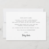 Elegant calligrafie Godmoeder-kaartenkaartje Kaart (Achterkant)