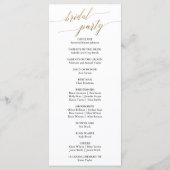 Elegant Calligrafie | Gold Wedding-programma Programmakaart (Achterkant)
