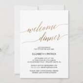 Elegant Calligrafie | Gold Welcome Dinner Kaart (Voorkant)