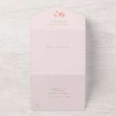 Elegant calligrafie goud & bloesse bruiloft all in one uitnodiging (Buitenkant)