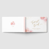 Elegant calligrafie goud & bloesse bruiloft gastenboek (Volledig)