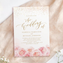 Elegant calligrafie goud & bloesse bruiloft