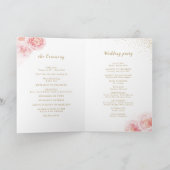 Elegant calligrafie goud & bloesse bruiloft programma (Binnen)