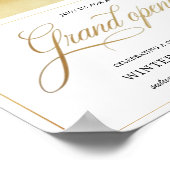 Elegant calligrafie goud Grand Opening Banner Poster (Hoek)