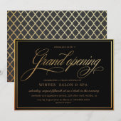 Elegant calligrafie goud Grote opening Kaart (Voorkant / Achterkant)