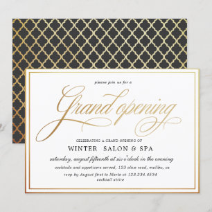 Elegant calligrafie goud Grote opening Kaart