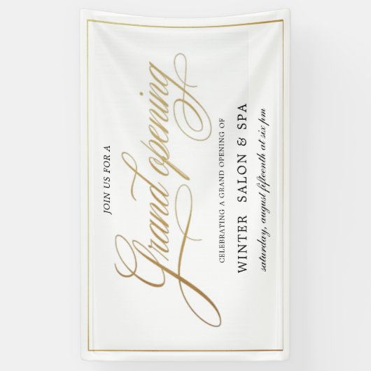 Elegant calligrafie goud Grote opening Spandoek (Verticaal)