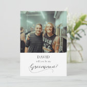 Elegant calligrafie Groomsman-ontwerpkaart Kaart (Staand voorkant)