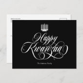 Elegant calligrafie Happy Kwanzaa Briefkaart (Voorkant / Achterkant)