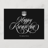 Elegant calligrafie Happy Kwanzaa Briefkaart (Voorkant)