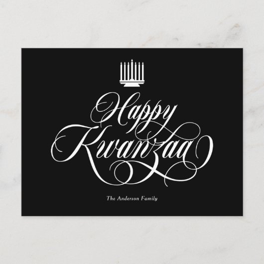 Elegant calligrafie Happy Kwanzaa Briefkaart (Voorkant)