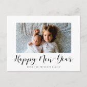 Elegant calligrafie Happy Nieuwjaar foto Briefkaart (Voorkant)