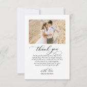 Elegant Calligrafie Hart 4 Foto Collage Bruiloft Bedankkaart (Achterkant)