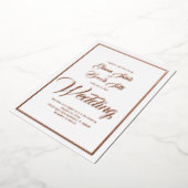 Elegant Calligrafie Heart Wedding Prigedrukte Foli Folie Uitnodiging (Gedraaid)