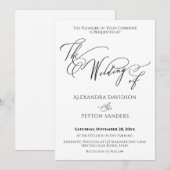 Elegant Calligrafie "Het huwelijk van" zwart-wit Kaart (Voorkant / Achterkant)