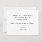 Elegant Calligrafie is mijn Bridesmaid. Kaart (Achterkant)