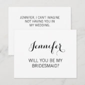 Elegant Calligrafie is mijn Bridesmaid. Kaart (Voorkant / Achterkant)