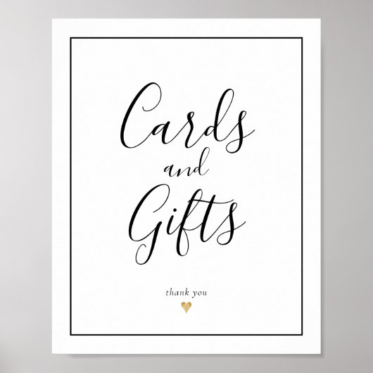 Elegant Calligrafie-Kaarten en cadeaubonborden Poster (Voorkant)