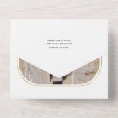 Elegant calligrafie kerstfeestdag foto all in one uitnodiging (Achterkant)