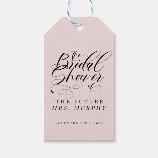 Elegant Calligrafie Klassiek Vrijgezellenfeest Cad Cadeaulabel (Voorkant)