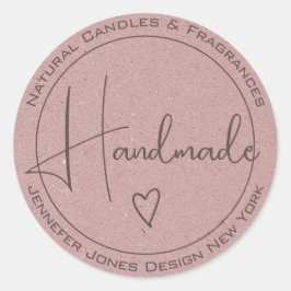 Elegant Calligrafie Lila Paarse handgemaakte label