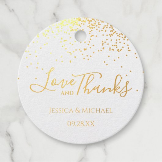 Elegant Calligrafie Love and Bedankt Wedding Bedankjes Labels (Voorkant)