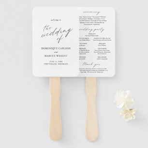 Elegant Calligrafie Modern Huwelijksprogramma Handwaaier