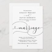 Elegant Calligrafie, Modern Wedding Invitation Kaart (Voorkant / Achterkant)